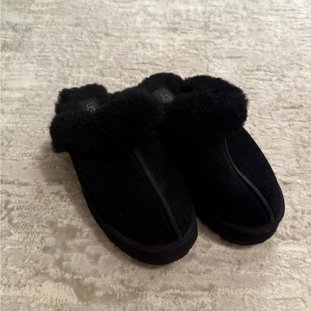 UGG Black Platform Slippers